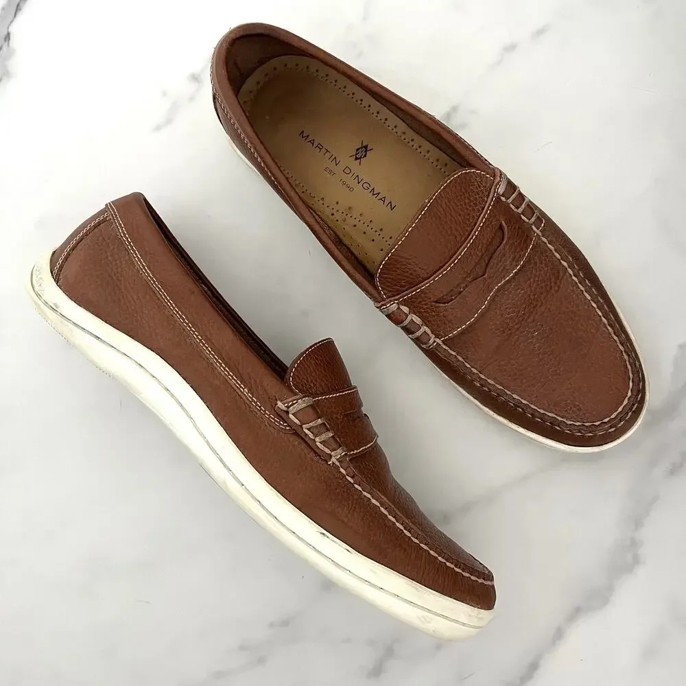 Martin Dingman Brown Leather Loafers size 8.5